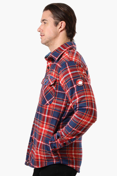 Canada Weather Gear Plaid Fleece Button Up Shacket - Navy