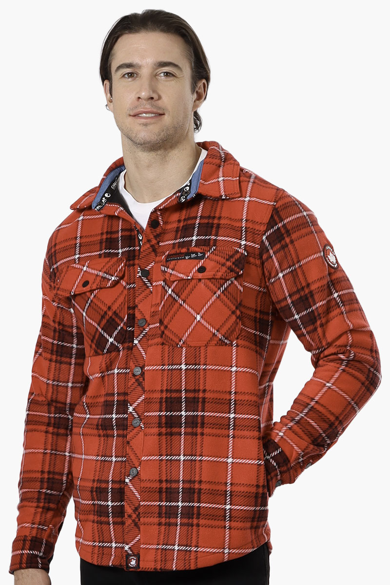 Canada Weather Gear Plaid Fleece Button Up Shacket - Red