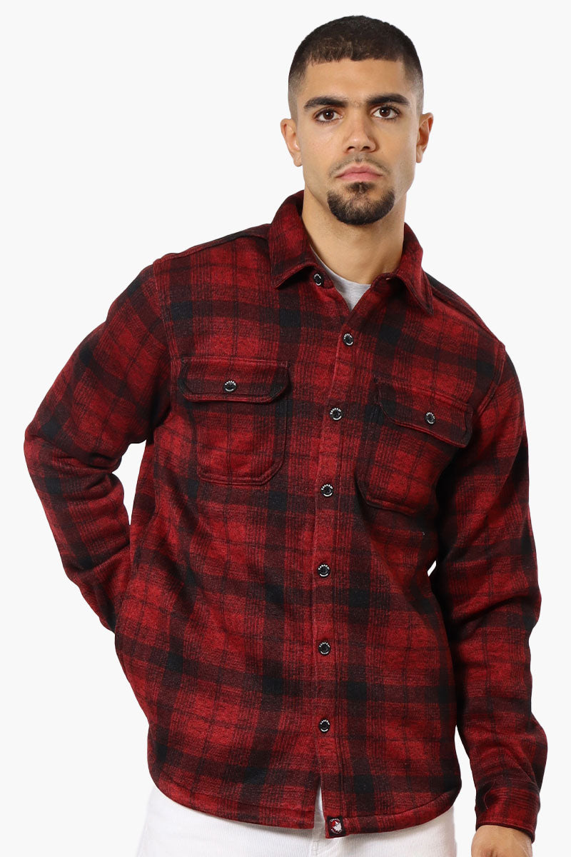 Canada Weather Gear Plaid Flap Pocket Lightweight Jacket - Red - Mens Lightweight Jackets - Canada Weather Gear