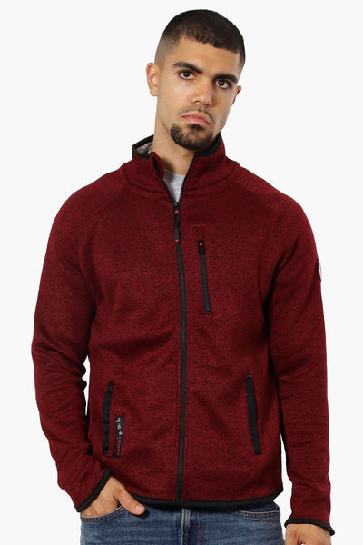 Canada Weather Gear Fleece Full Zip Lightweight Jacket - Burgundy - Mens Lightweight Jackets - Canada Weather Gear