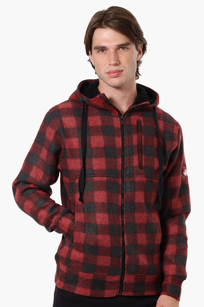 Canada Weather Gear Plaid Fleece Lined Lightweight Jacket - Red - Mens Lightweight Jackets - Canada Weather Gear