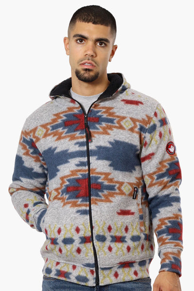 Canada Weather Gear Patterned Fleece Lined Lightweight Jacket - Grey - Mens Lightweight Jackets - Canada Weather Gear