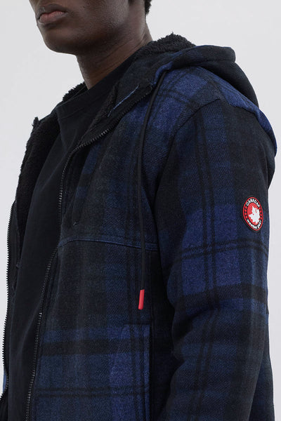 Canada Weather Gear Hooded Sherpa Lined Lightweight Jacket - Navy - Mens Lightweight Jackets - Canada Weather Gear