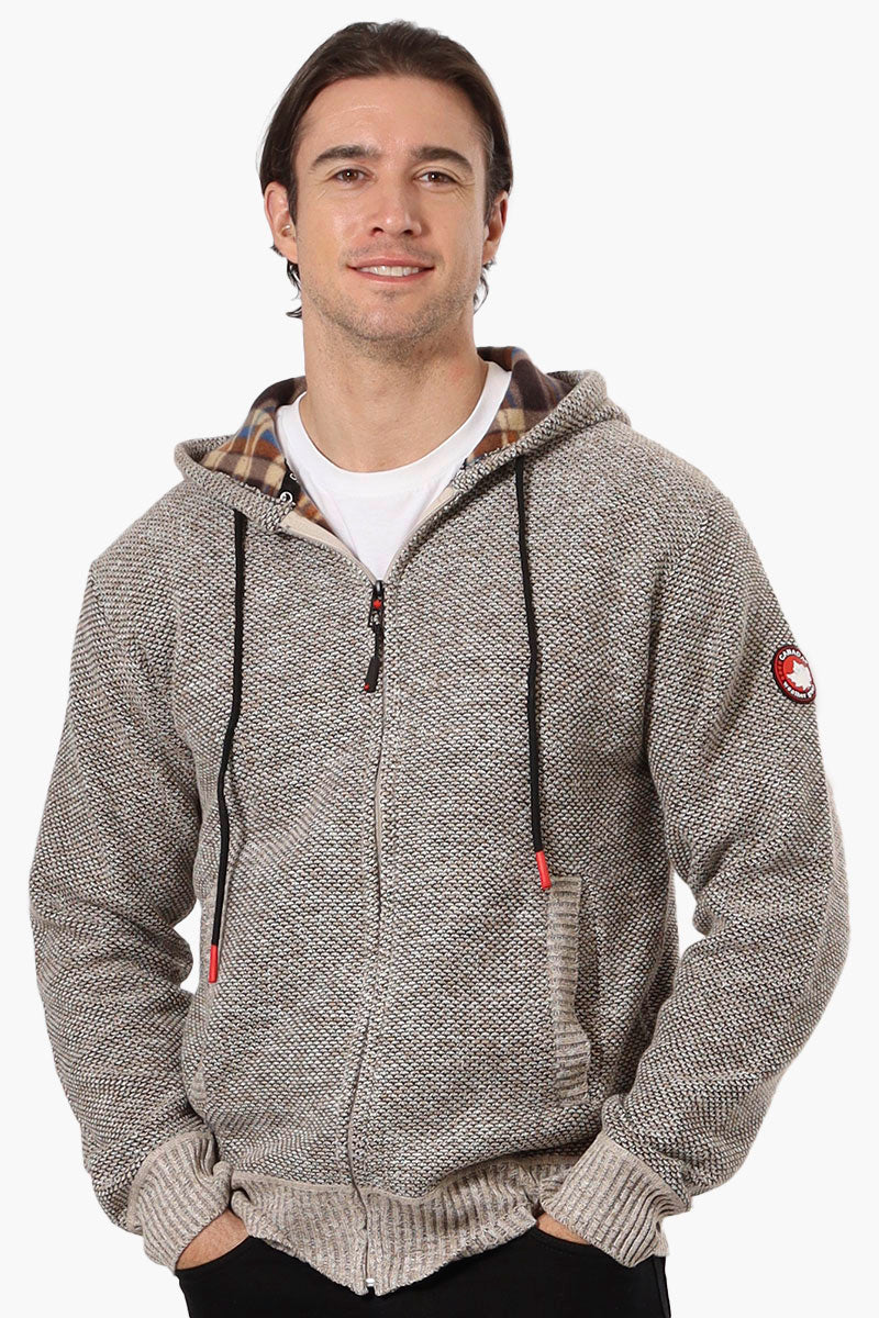 Canada Weather Gear Fleece Lined Hooded Lightweight Jacket - Beige - Mens Lightweight Jackets - Canada Weather Gear