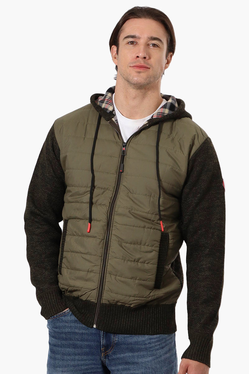 Canada Weather Gear Hooded Fleece Lined Lightweight Jacket - Olive - Mens Lightweight Jackets - Canada Weather Gear