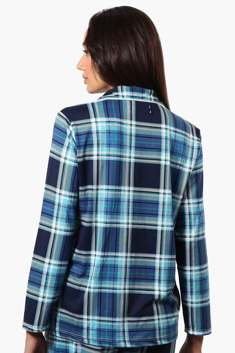 Canada Weather Gear Plaid Button Down Pajama Top - Blue - Womens Pajamas - Canada Weather Gear