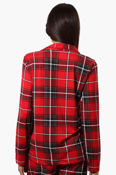 Canada Weather Gear Plaid Button Down Pajama Top - Red - Womens Pajamas - Canada Weather Gear