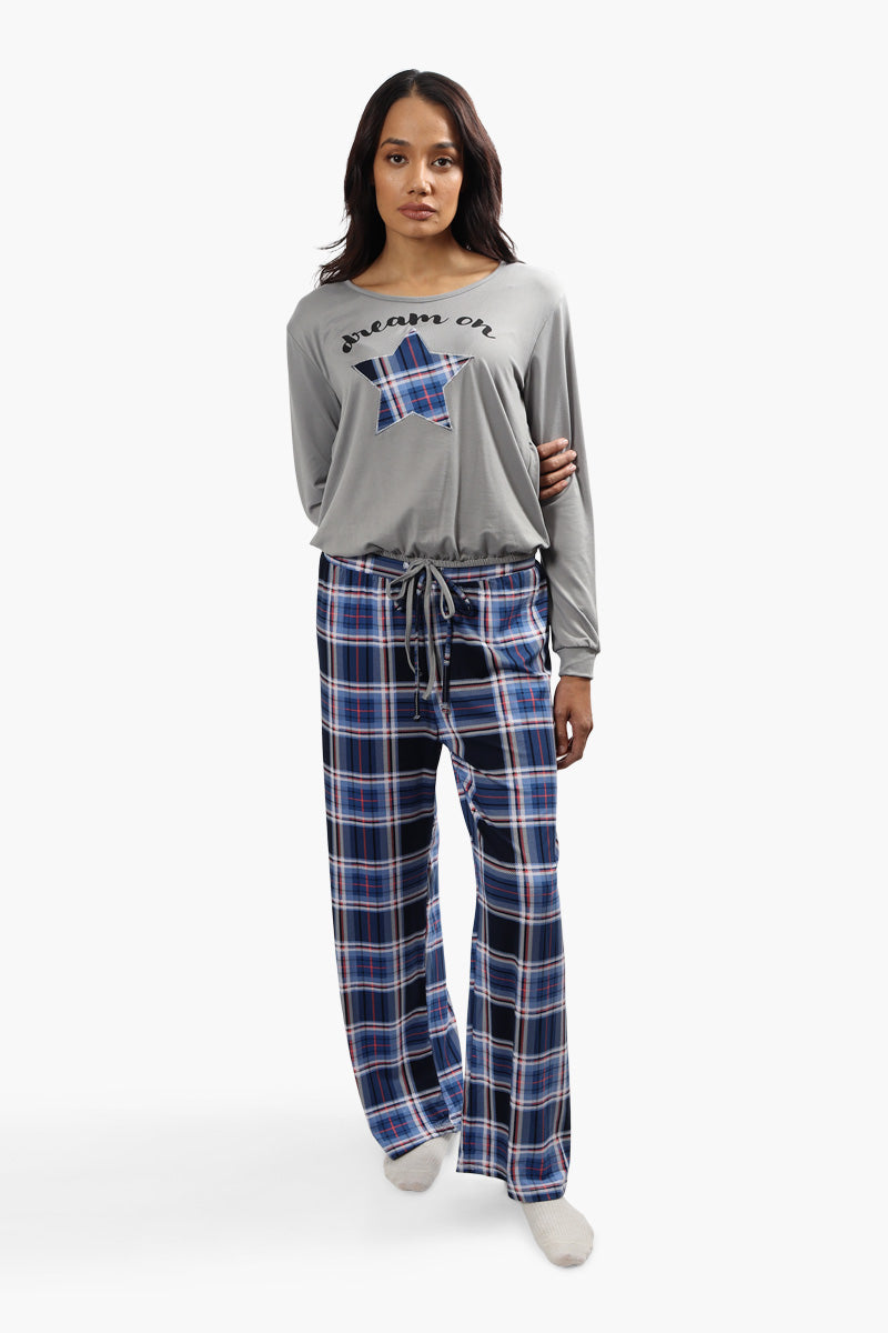 Canada Weather Gear Dream On Print Pajama Top - Grey - Womens Pajamas - Canada Weather Gear