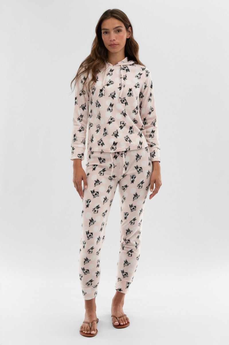 Canada Weather Gear Plaid Hooded Pajama Top - Blush - Womens Pajamas - Canada Weather Gear