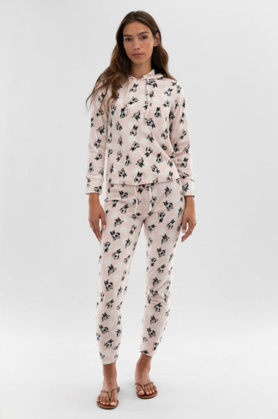 Canada Weather Gear Plaid Hooded Pajama Top - Blush - Womens Pajamas - Canada Weather Gear