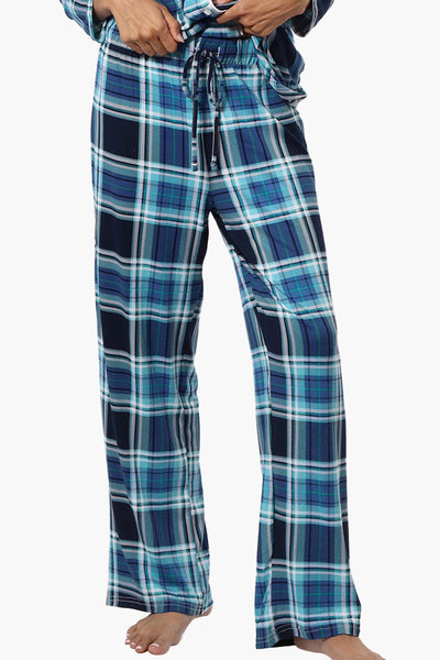 Canada Weather Gear Plaid Wide Leg Pajama Pants - Blue - Womens Pajamas - Canada Weather Gear