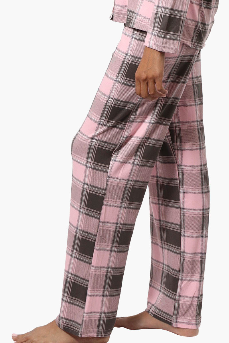 Canada Weather Gear Plaid Wide Leg Pajama Pants - Pink - Womens Pajamas - Canada Weather Gear