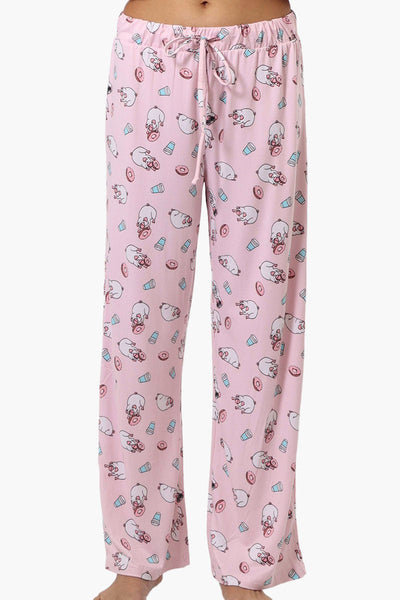 Canada Weather Gear Pug Pattern Wide Leg Pajama Pants - Pink - Womens Pajamas - Canada Weather Gear