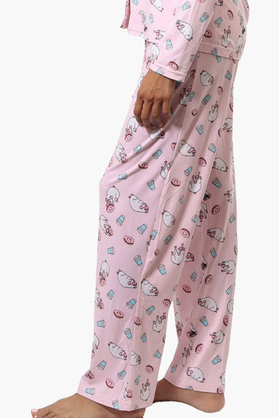 Canada Weather Gear Pug Pattern Wide Leg Pajama Pants - Pink - Womens Pajamas - Canada Weather Gear