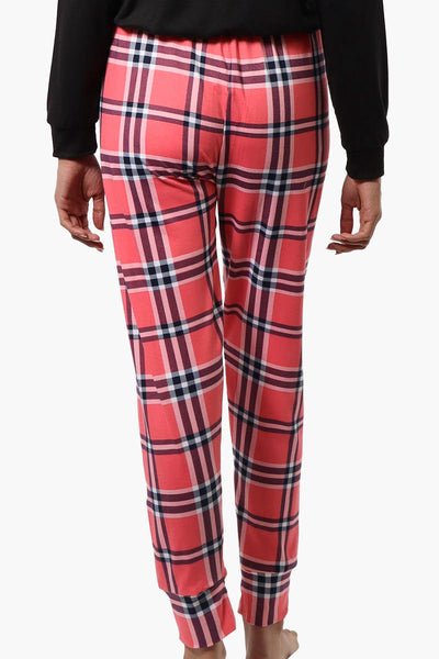 Canada Weather Gear Plaid Tie Waist Jogger Pajama Pants - Pink - Womens Pajamas - Canada Weather Gear