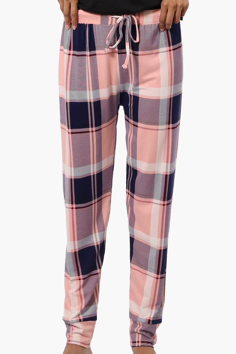 Canada Weather Gear Plaid Tie Waist Jogger Pajama Pants - Pink - Womens Pajamas - Canada Weather Gear