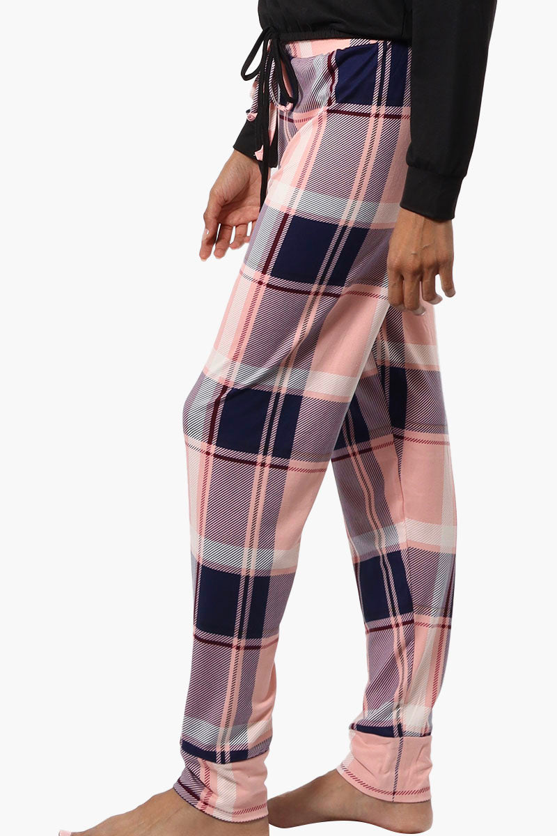 Canada Weather Gear Plaid Tie Waist Jogger Pajama Pants - Pink - Womens Pajamas - Canada Weather Gear