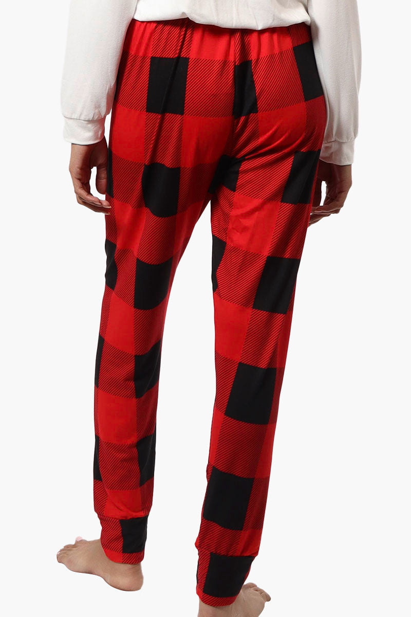 Canada Weather Gear Plaid Tie Waist Jogger Pajama Pants - Red - Womens Pajamas - Canada Weather Gear