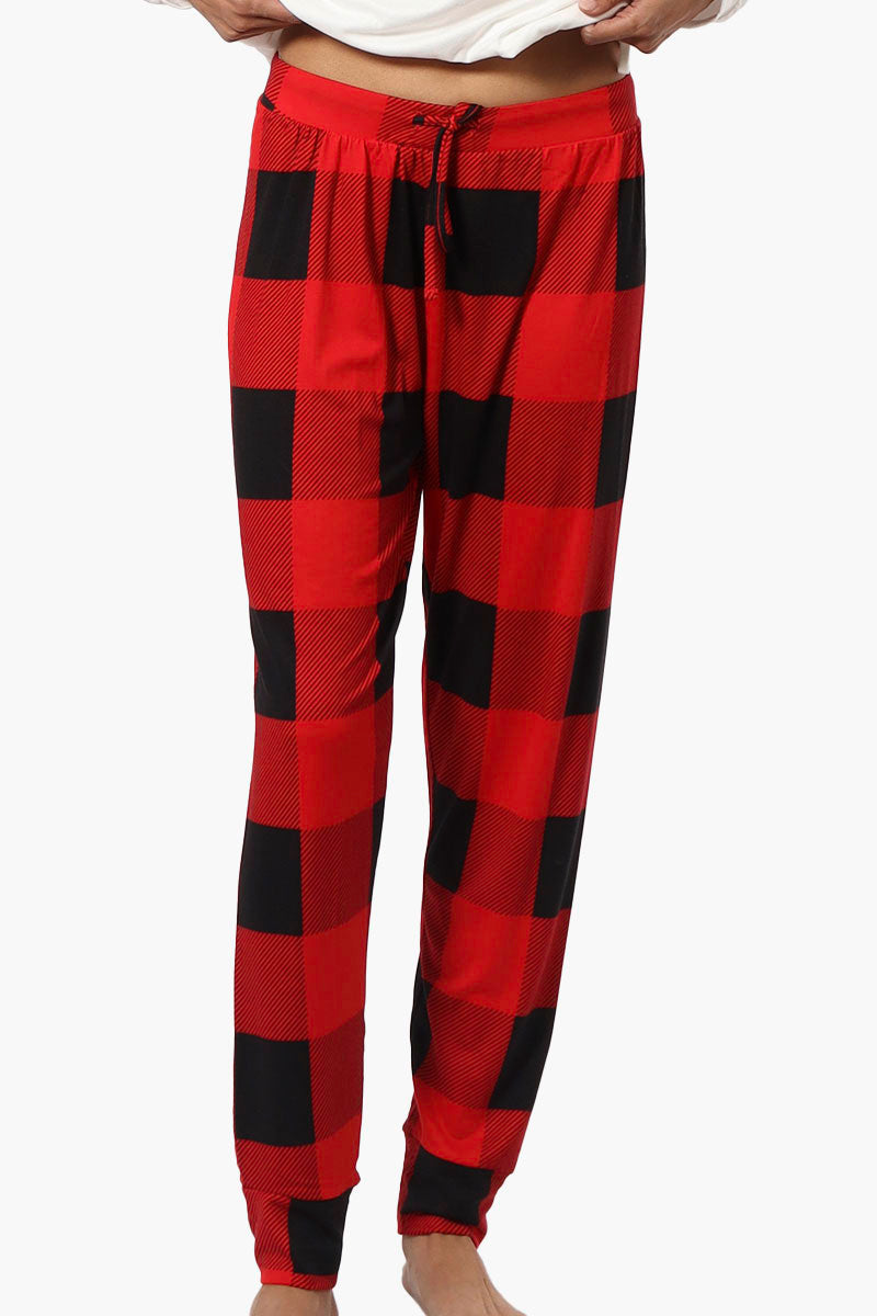 Canada Weather Gear Plaid Tie Waist Jogger Pajama Pants - Red - Womens Pajamas - Canada Weather Gear