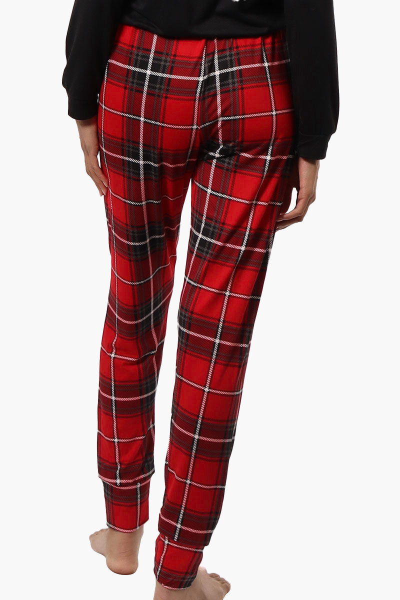 Canada Weather Gear Plaid Tie Waist Jogger Pajama Pants - Red - Womens Pajamas - Canada Weather Gear