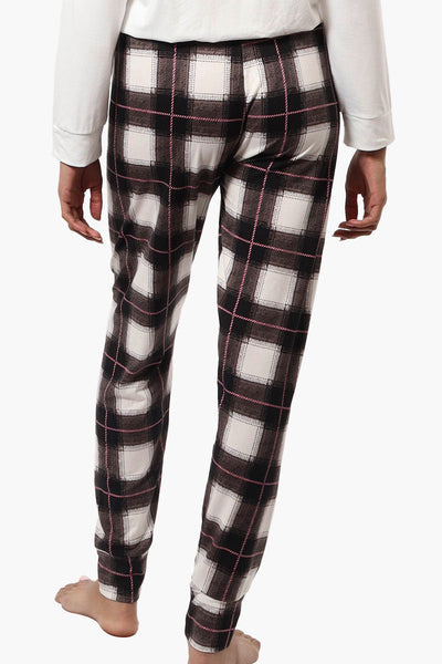 Canada Weather Gear Plaid Tie Waist Jogger Pajama Pants - White - Womens Pajamas - Canada Weather Gear