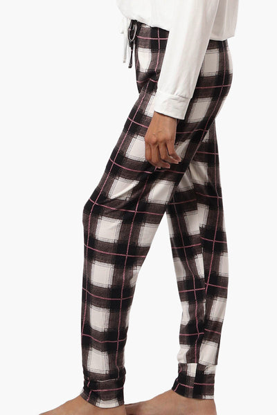 Canada Weather Gear Plaid Tie Waist Jogger Pajama Pants - White - Womens Pajamas - Canada Weather Gear