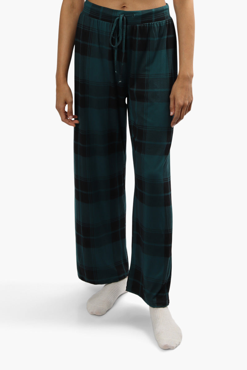 Canada Weather Gear Plaid Print Pajama Pants - Teal - Womens Pajamas - Fairweather