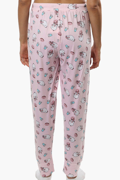 Cuddly Canuckies Pug Print Pajama Pants - Pink - Womens Pajamas - Canada Weather Gear