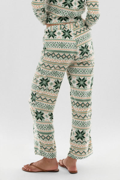 Canada Weather Gear Festive Print Wide Leg Pajama Pants - White - Womens Pajamas - Canada Weather Gear