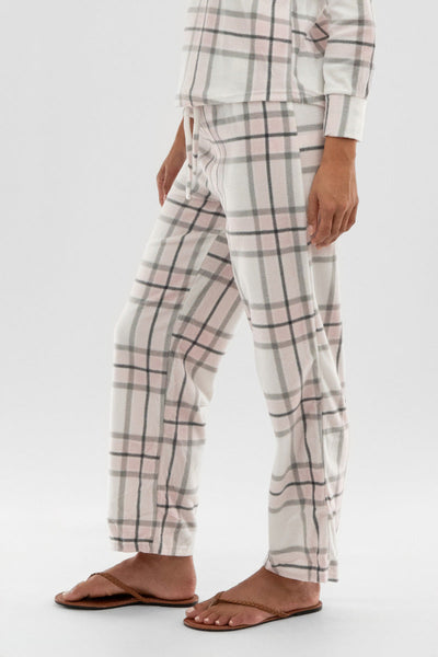 Canada Weather Gear Plaid Wide Leg Pajama Pants - Blush - Womens Pajamas - Canada Weather Gear