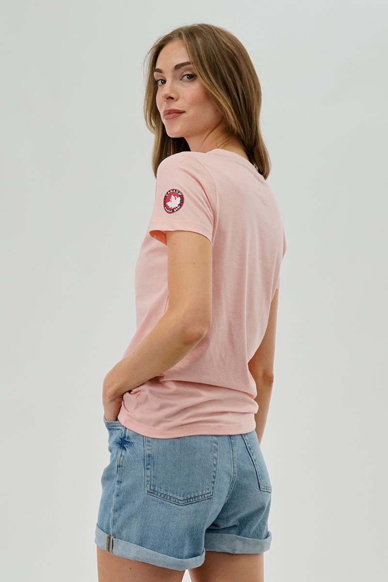 Canada Weather Gear Chest Logo Print Tee - Pink - Womens Tees & Tank Tops - Canada Weather Gear