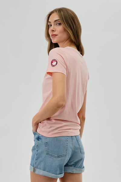 Canada Weather Gear Chest Logo Print Tee - Pink - Womens Tees & Tank Tops - Canada Weather Gear