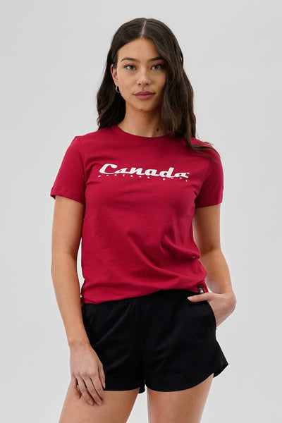Canada Weather Gear Chest Logo Print Tee - Red - Womens Tees & Tank Tops - Canada Weather Gear
