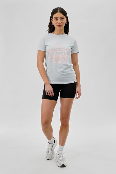 Canada Weather Gear Maple Leaf Print Tee - Aqua - Womens Tees & Tank Tops - Canada Weather Gear