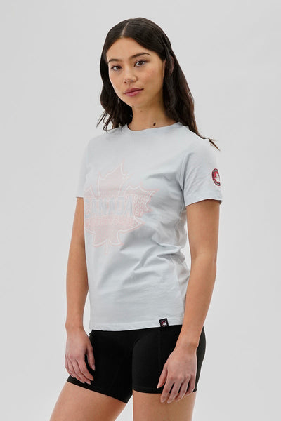 Canada Weather Gear Maple Leaf Print Tee - Aqua - Womens Tees & Tank Tops - Canada Weather Gear