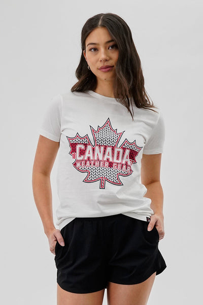 Canada Weather Gear Maple Leaf Print Tee - White - Womens Tees & Tank Tops - Canada Weather Gear