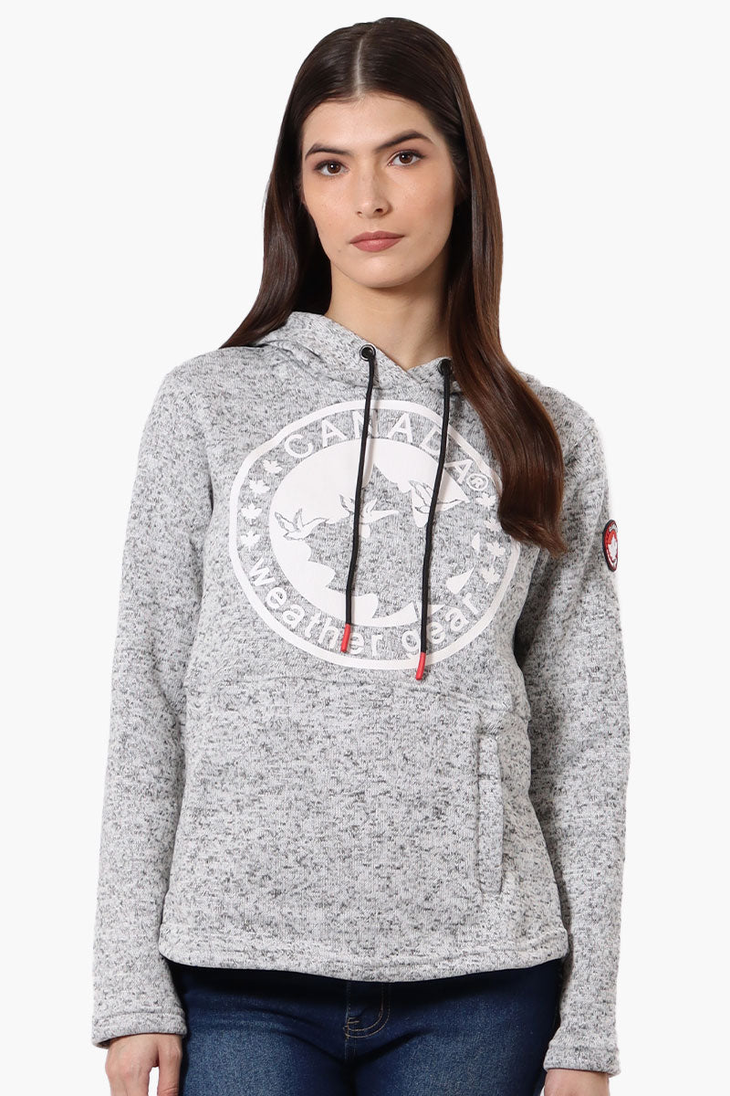 Canada Weather Gear Chest Logo Fleece Hoodie - Grey - Womens Hoodies & Sweatshirts - Canada Weather Gear