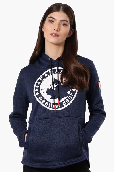 Canada Weather Gear Chest Logo Fleece Hoodie - Navy - Womens Hoodies & Sweatshirts - Canada Weather Gear