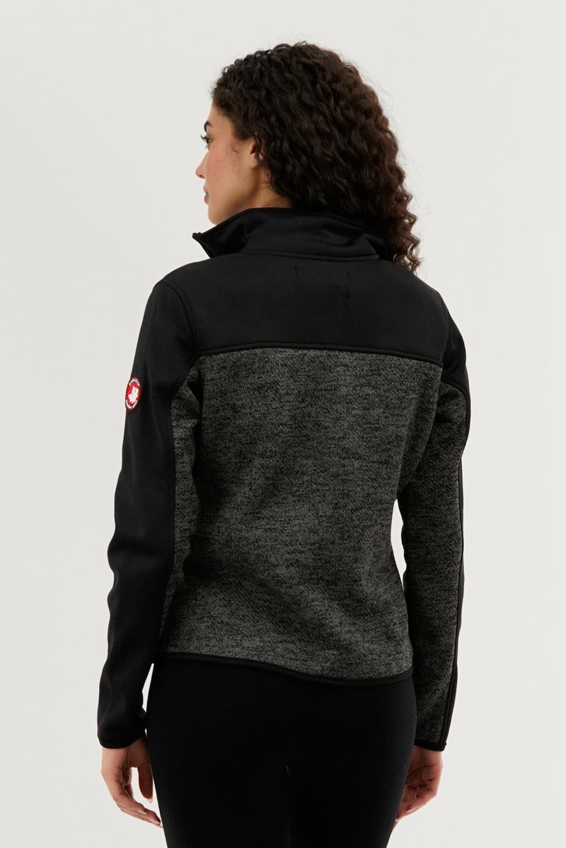Canada Weather Gear Zip Up Knit Lightweight Jacket - Black - Womens Lightweight Jackets - Canada Weather Gear