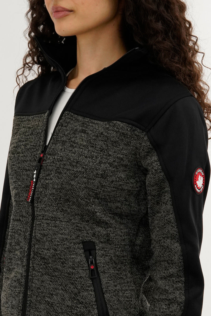 Canada Weather Gear Zip Up Knit Lightweight Jacket - Black - Womens Lightweight Jackets - Canada Weather Gear