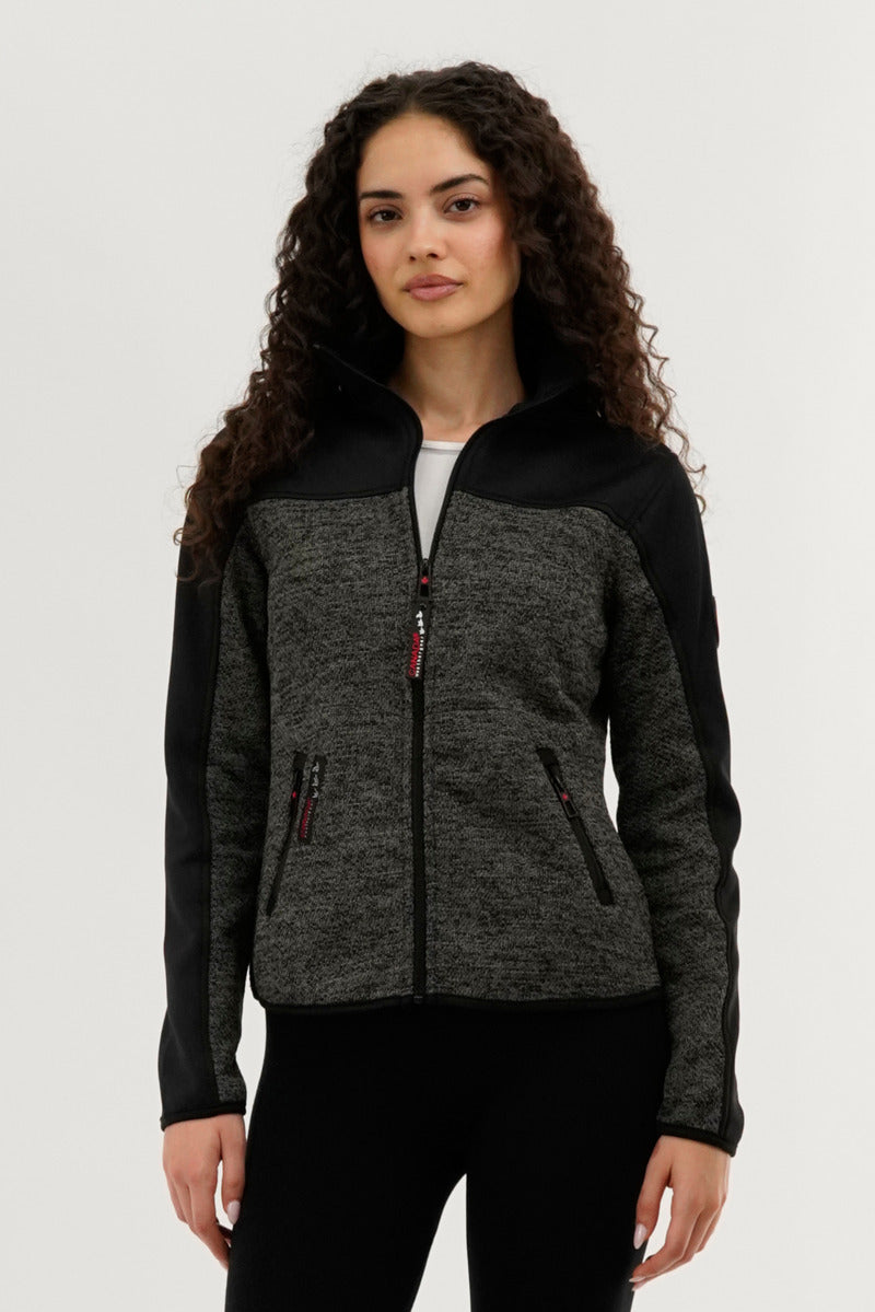 Canada Weather Gear Zip Up Knit Lightweight Jacket - Black - Womens Lightweight Jackets - Canada Weather Gear