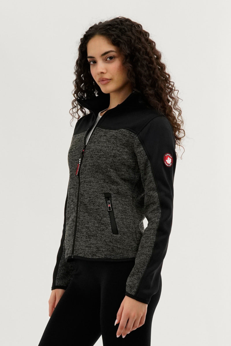 Canada Weather Gear Zip Up Knit Lightweight Jacket - Black - Womens Lightweight Jackets - Canada Weather Gear