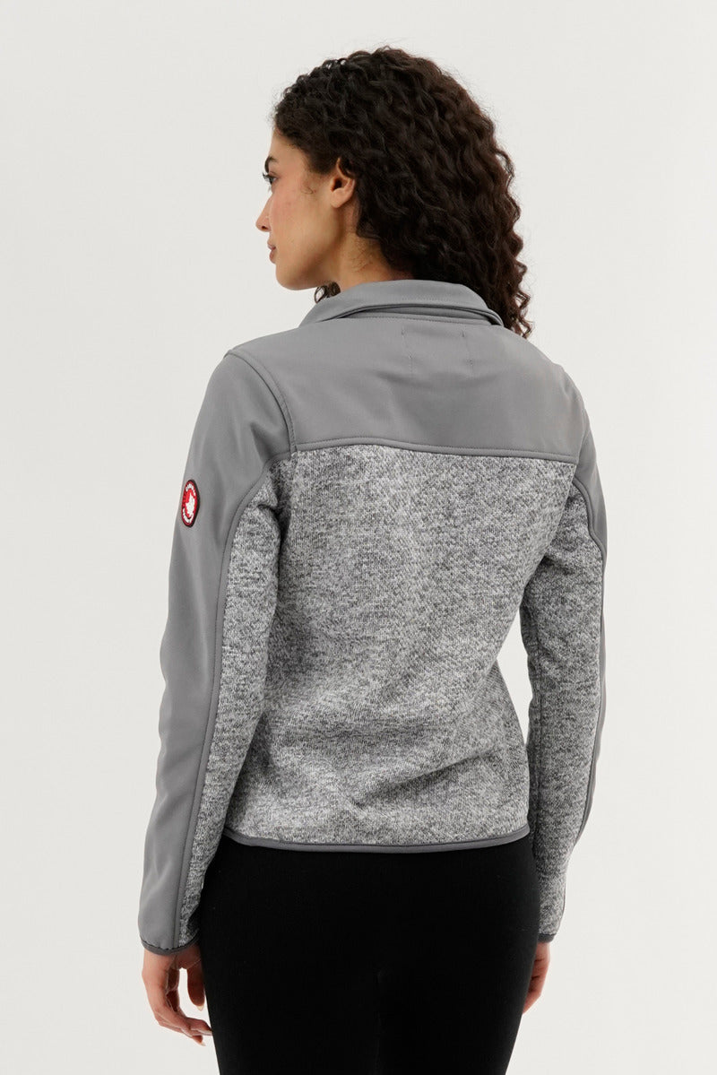 Canada Weather Gear Zip Up Knit Lightweight Jacket - Grey - Womens Lightweight Jackets - Canada Weather Gear