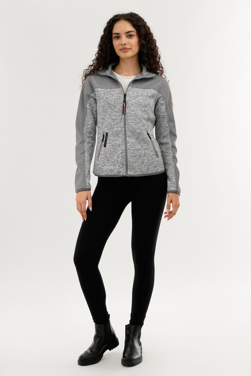Canada Weather Gear Zip Up Knit Lightweight Jacket - Grey - Womens Lightweight Jackets - Canada Weather Gear