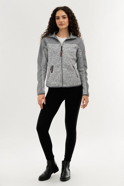 Canada Weather Gear Zip Up Knit Lightweight Jacket - Grey - Womens Lightweight Jackets - Canada Weather Gear