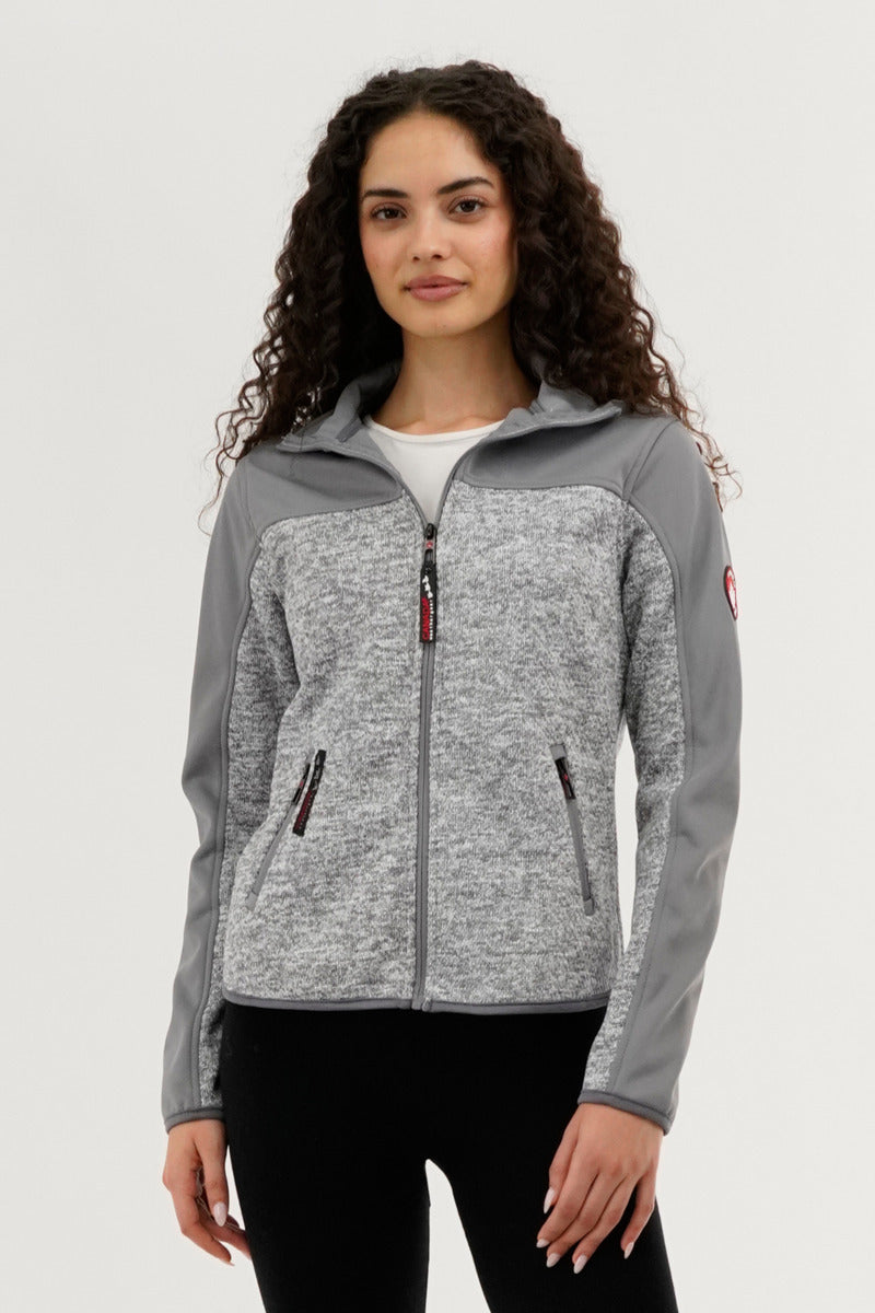 Canada Weather Gear Zip Up Knit Lightweight Jacket - Grey - Womens Lightweight Jackets - Canada Weather Gear