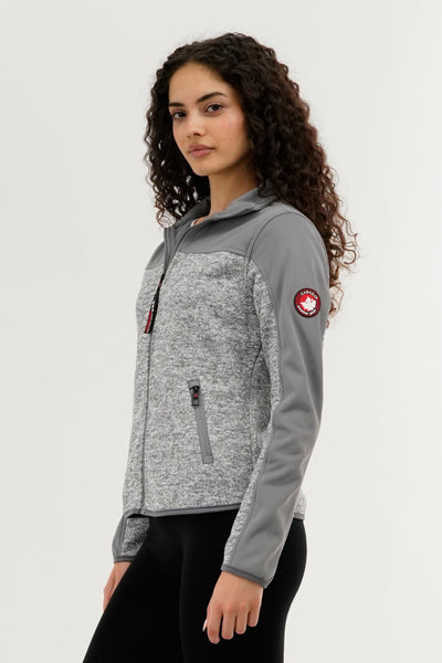 Canada Weather Gear Zip Up Knit Lightweight Jacket - Grey - Womens Lightweight Jackets - Canada Weather Gear