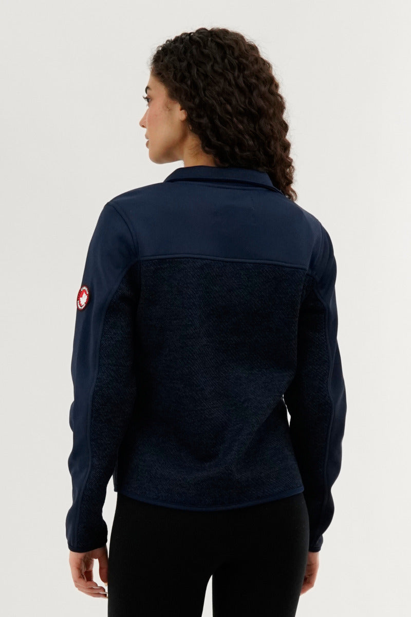 Canada Weather Gear Zip Up Knit Lightweight Jacket - Navy - Womens Lightweight Jackets - Canada Weather Gear