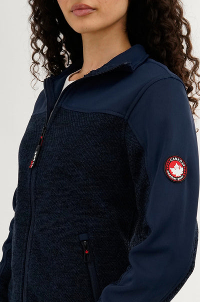 Canada Weather Gear Zip Up Knit Lightweight Jacket - Navy - Womens Lightweight Jackets - Canada Weather Gear
