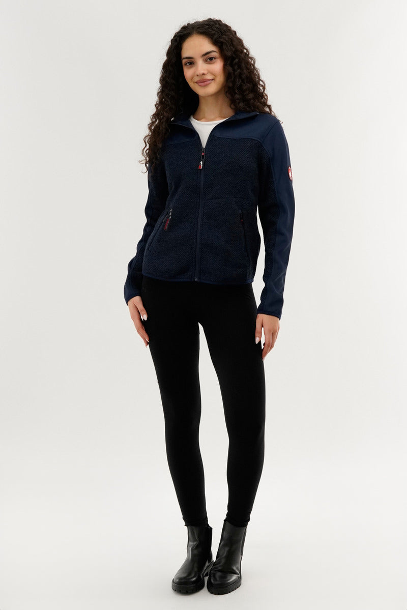 Canada Weather Gear Zip Up Knit Lightweight Jacket - Navy - Womens Lightweight Jackets - Canada Weather Gear